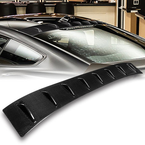 For 2015-2022 Ford Mustang Coupe H-Style Real Carbon Fiber Trunk Spoiler Wing + For 2015-2023 Ford Mustang Coupe Shark Fin Carbon Fiber Vortex Roof Spoiler Wing