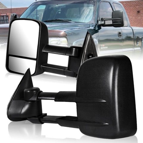 For 1999-2006 Chevy Silverado Sierra Rear View Manual Towing Telescoping Mirrors