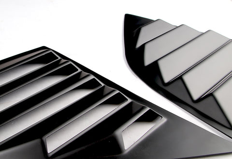For 2008-23 Dodge Challenger W-Power Matt Black Rear Roof Window Visor Spoiler + For 2008-2023 Dodge Challenger ABS Black Side Window Louvers Scoop Cover Vent