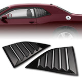 For 2008-23 Dodge Challenger W-Power Matt Black Rear Roof Window Visor Spoiler + For 2008-2023 Dodge Challenger ABS Black Side Window Louvers Scoop Cover Vent