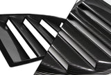 For 2008-23 Dodge Challenger W-Power Carbon Look Rear Roof Window Visor Spoiler + For 2008-2023 Dodge Challenger Carbon Style Side Window Louvers Scoop Cover Vent