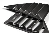 For 2008-23 Dodge Challenger W-Power Carbon Look Rear Roof Window Visor Spoiler + For 2008-2023 Dodge Challenger Carbon Style Side Window Louvers Scoop Cover Vent