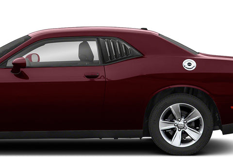 For 2008-23 Dodge Challenger W-Power Carbon Look Rear Roof Window Visor Spoiler + For 2008-2023 Dodge Challenger Carbon Style Side Window Louvers Scoop Cover Vent
