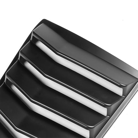 For 2014-2019 Chevrolet Corvette C7 ST-Style Matt Black Front Bumper Spoiler Lip 3pcs + For 2014-2019 Corvette C7 Black Side Window Louvers Scoop Sunshade Cover Vent