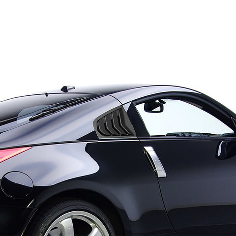 For 2003-2008 Nissan 350Z ABS Black Side Window Louvers Scoop Cover Vent 2pcs