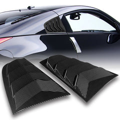 For 2003-2008 Nissan 350Z Carbon Look Side Window Louvers Scoop Cover Vent 2pcs