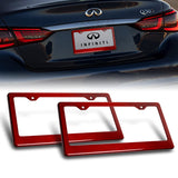 2 X Type-1 Real Red Carbon Fiber License Plate Holder Cover Frame Front + Rear
