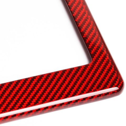 1 X Type-2 Real Red Carbon Fiber License Plate Holder Cover Frame Front or  Rear