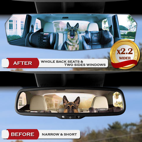W-Power 270MM Wide Flat Interior Panoramic Rear View Blue Tint Mirror Universal