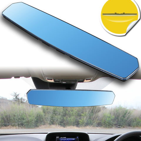 W-Power 400MM Convex Interior Panoramic Rear View Blue Tint Mirror Universal