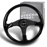 W-Power 350MM Black Galaxy Wood 6-Holes Matt Black Spoke 14-Inch Steering Wheel