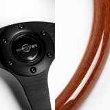 W-Power 350MM Brown Galaxy Wood 6-Holes Matt Black Spoke 14-Inch Steering Wheel