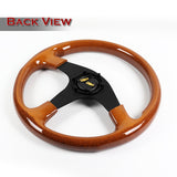 W-Power 350MM Brown Galaxy Wood 6-Holes Matt Black Spoke 14-Inch Steering Wheel