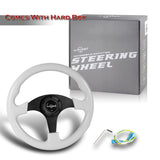 W-Power 330MM White Wood Grain 6-Holes Matt Black Spoke 13-Inch Steering Wheel