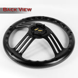 W-Power 350MM Carbon Fiber Painted Grain 6-Hole Black Spoke 14" Steering Wheel