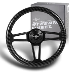 W-Power 350MM Carbon Fiber Painted Grain 6-Hole Black Spoke 14" Steering Wheel
