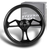 W-Power 350MM Carbon Fiber Painted Grain 6-Hole Black Spoke 14" Steering Wheel