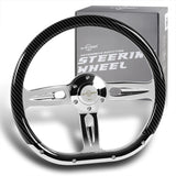 W-Power 350MM Carbon Fiber Painted Half Wrap Chrome Spoke 14" Steering Wheel