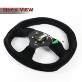 NRG 320MM Race Style Black Suede Black Stitch 3-Spoke Steering Wheel RST-009S
