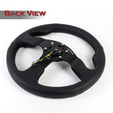 NRG 320MM Race Style Black Leather With Black Stitch Steering Wheel RST-012R