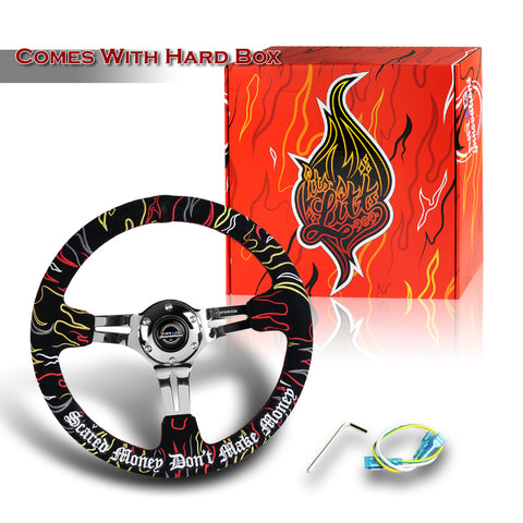 NRG 350MM Ryan Litteral V3 Chrome Center 14-inch Steering Wheel RST-018CH-RLB Condition: New