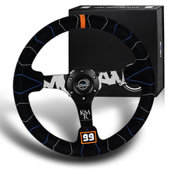 NRG RST-036MB-S-KMR 350MM Black Suede Kyle Mohan Edition 14-Inch Steering Wheel