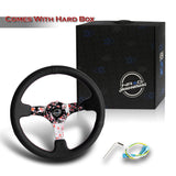 NRG RST-036SAK-R 350MM Sakura Premium Black Leather 3" Deep Dish Steering Wheel