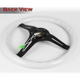 NRG 350MM Glow In Dark Grip Black Center Spoke White Steering Wheel ST-015BK-GL