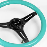 NRG 350MM Classic Wood Grain Minty Fresh 14" Racing Steering Wheel ST-015BK-MF