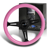 NRG 350MM Pink Classic Wood Grain 3-Spoke 14" Racing Steering Wheel ST-015BK-PK