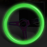 NRG 350MM Glow In Dark Grip Neo Chrome Spokes White Steering Wheel ST-015MC-GL