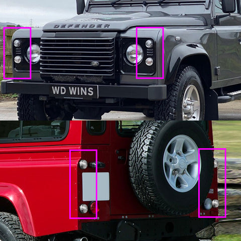 For 90-16 Land Rover Defender Clear Complete LED Upgrade Kits Indicator Lights