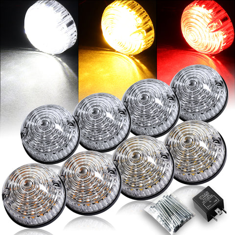 For 90-16 Land Rover Defender Clear Complete LED Upgrade Kits Indicator Lights