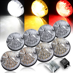For 90-16 Land Rover Defender Clear Complete LED Upgrade Kits Indicator Lights