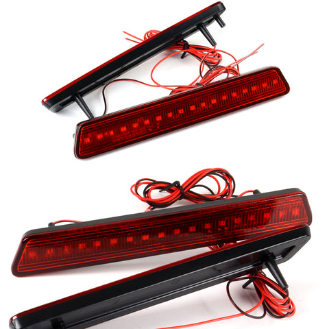 For 1999-2004 Ford Mustang Red Lens LED Rear Bumper Side Marker Reflector Lights