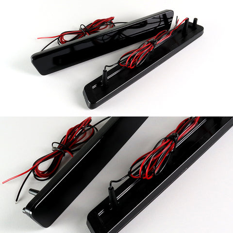 For 1999-2004 Ford Mustang Smoked Lens Red LED Rear Bumper Side Marker Lights