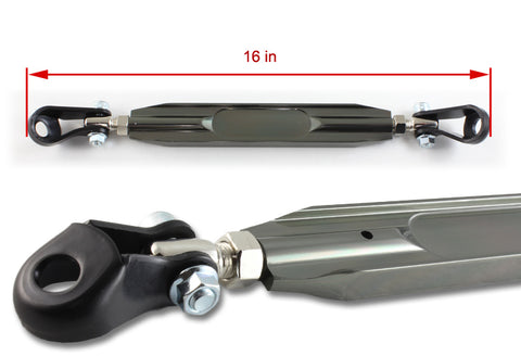 For 2001-2005 Honda Civic Gunmetal CNC Aluminum Rear Lower Strut Brace Tie Bar
