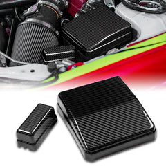 For 2008-2015 Mitsubishi Evolution X Carbon Fiber Engine Bay Fuse Box Cover 2pcs