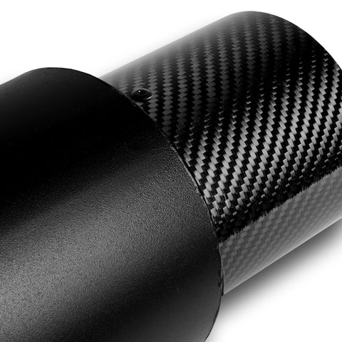 4" N1 Carbon Fiber Tip Black Stainless Steel Weld-On Exhaust Muffler + Silencer  2.5" Inlet