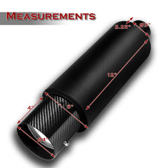 4" N1 Carbon Fiber Tip Black Stainless Steel Weld-On Exhaust Muffler 3" Inlet