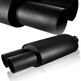 Universal 3" Dual Tip Black Stainless Steel Weld On Exhaust Muffler 3.0" Inlet
