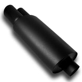 3" Dual Slant Tip DTM 3" Inlet Black Stainless Steel Exhaust Resonator Muffler