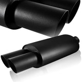 3" Dual Slant Tip DTM 3" Inlet Black Stainless Steel Exhaust Resonator Muffler