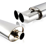 Universal 3" DTM Style Tip Stainless Steel 2.5" Inlet Weld-on Exhaust Muffler