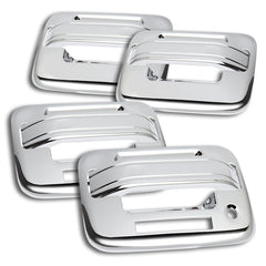 For 2004-2014 Ford F-150 F150 4DR Mirror Chrome Door Handle Cover Keypad Hole Kit