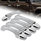 For 2018-2021 Jeep Wrangler Chrome Door Handle Cover+ Tailgate Covers Trim 10pcs