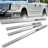 For 2009-2014 Ford F-150 F150 Crew Cab Chrome ABS Body Side Door Moldings Trim  4pcs