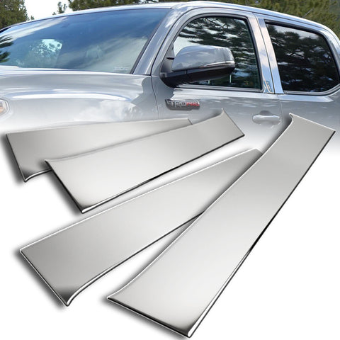 For 2016-2019 Toyota Tacoma 4DR Stainless Polish Mirror Chrome Door Pillar Trim 4PCS