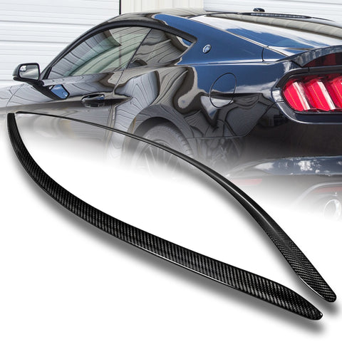 For 2015-2020 Ford Mustang Coupe Real Carbon Fiber Rain Sun Shield Window Visor  2pcs