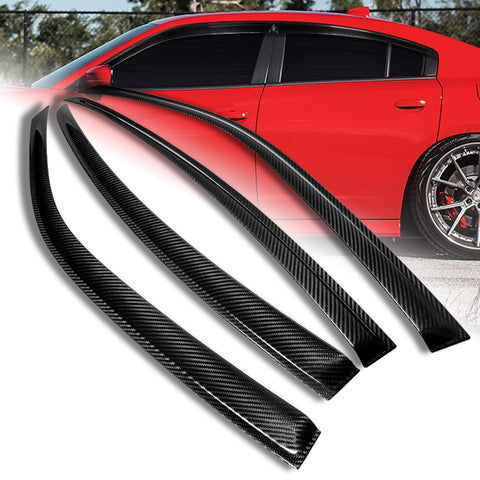 For 2011-2021 Dodge Charger 100% Real Carbon Fiber Sun Shield Window Visor  4pcs